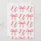 Invitation Annonce de remise de diplôme de baseball Coquette (Dos)