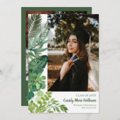 Invitation Annonce de remise de diplôme de plantes botaniques (Devant / Derrière)