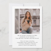 Invitation Annonce de remise de diplôme de typographie à deux (Dos)