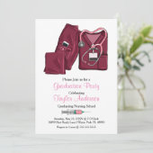 Invitation Annonce de remise de diplôme d'infirmière en salle (Debout devant)