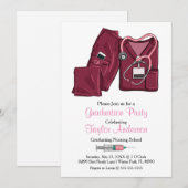 Invitation Annonce de remise de diplôme d'infirmière en salle (Devant / Derrière)