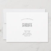 Invitation Annonce de remise de diplôme en écriture moderne  (Dos)