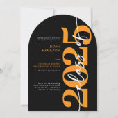Invitation Annonce de remise de diplôme en typographie orange (Devant)