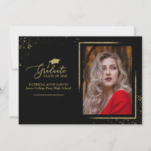Invitation Annonce de remise de diplôme festive et chic avec