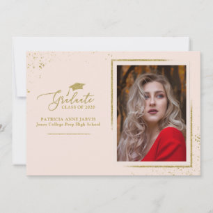 Invitation Annonce de remise de diplôme festive et chic avec