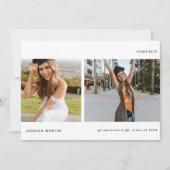 Invitation Annonce de remise de diplôme minimaliste à deux ph (Devant)