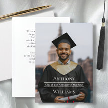Annonce de remise de diplôme minimaliste avec phot