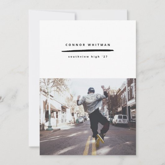 Invitation Annonce de remise de diplôme minimaliste moderne e (Devant)