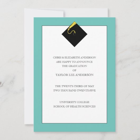 Invitation Annonce de remise de diplôme moderne (Devant)