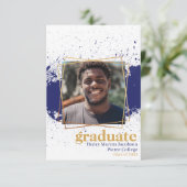 Invitation Annonce de remise de diplôme Navy & Gold Funky Spl (Debout devant)