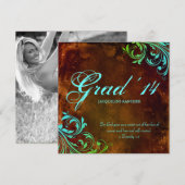 Invitation Annonce de remise de diplôme occidentale Marron Bl (Devant / Derrière)