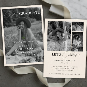 Invitation Annonce de remise de diplôme photo senior Tassel V