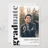 Invitation Annonce de remise de diplôme photo simple moderne (Devant)