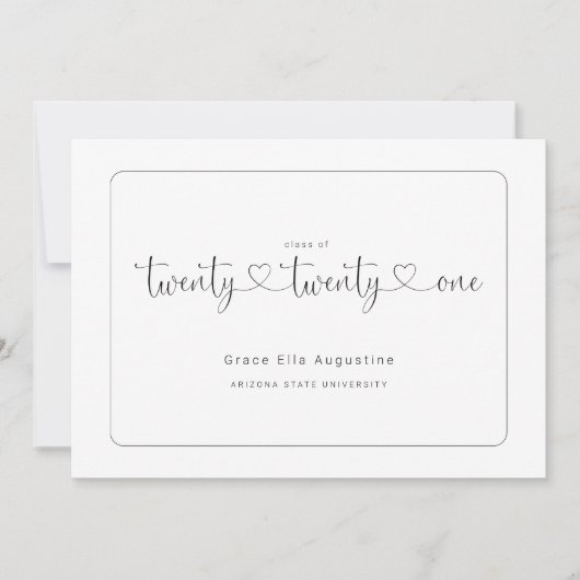 Invitation Annonce de remise de diplôme simple (Devant)