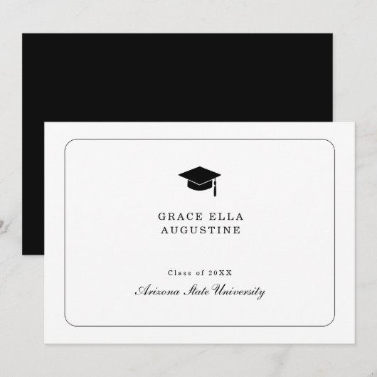 Invitation Annonce de remise de diplôme simple (Devant / Derrière)