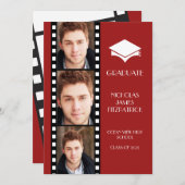 Invitation Annonce de remise de diplôme sur une bande de film (Devant / Derrière)