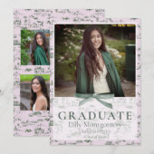 Invitation Annonce de remise de diplôme Toile Coquette Hollyw (Devant / Derrière)