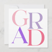 Invitation Annonce de remise de diplôme - Typographie personn (Dos)