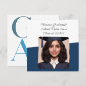 Invitation Annonce de remise de diplôme - Typographie personn (Devant / Derrière)