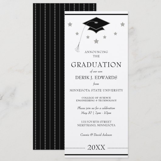Invitation Annonce de remise de diplôme universitaire profess (Devant / Derrière)