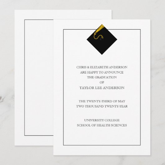 Invitation Annonce de remise de diplômes  (Devant / Derrière)