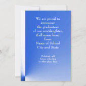 Invitation Annonce de remise de diplômes abstraite bleue mode (Dos)