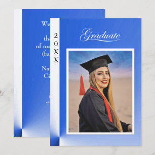 Invitation Annonce de remise de diplômes abstraite bleue mode