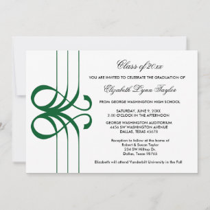 Invitation Annonce de remise de diplômes avec bordure de parc