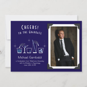 Invitation Annonce de remise de diplômes Casquette et Cocktai