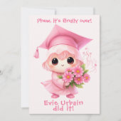Invitation 🎓Annonce de remise de diplômes Célébration Chibi (Devant)