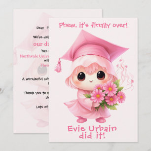 Invitation 🎓Annonce de remise de diplômes Célébration Chibi
