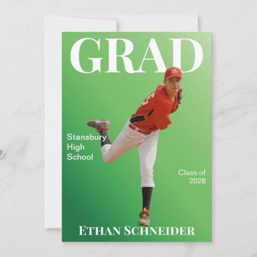 Invitation Annonce de remise de diplômes du magazine Vert et (Devant)