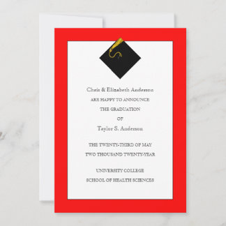 Invitation Annonce de remise de diplômes Rouge