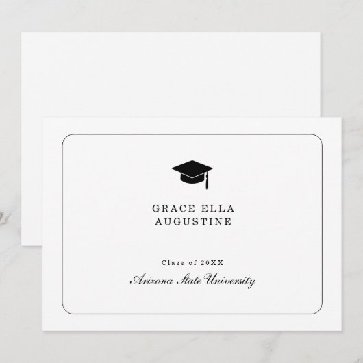 Invitation Annonce de remise de diplômes simple (Devant / Derrière)