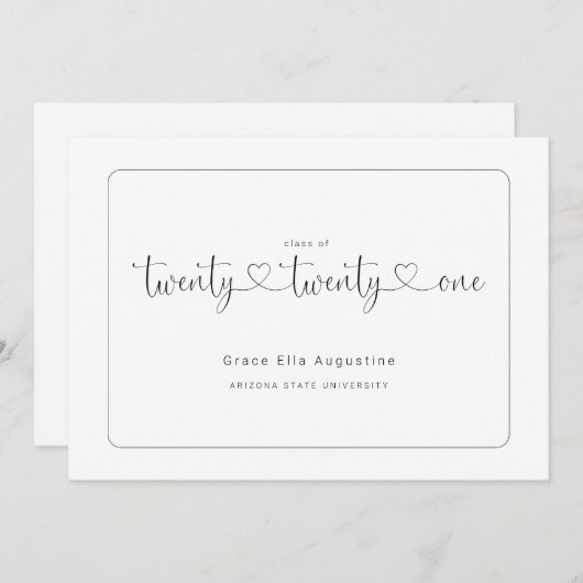 Invitation Annonce de remise de diplômes simple (Devant / Derrière)