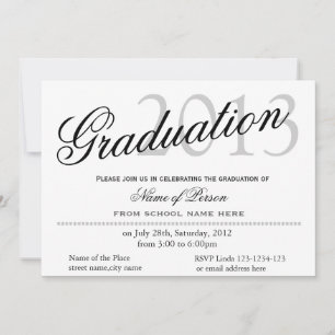 Invitation Annonce de remise de diplômes simple, classique et