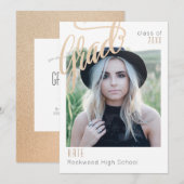 Invitation Annonce de remise de diplômes tendance avec encadr (Devant / Derrière)