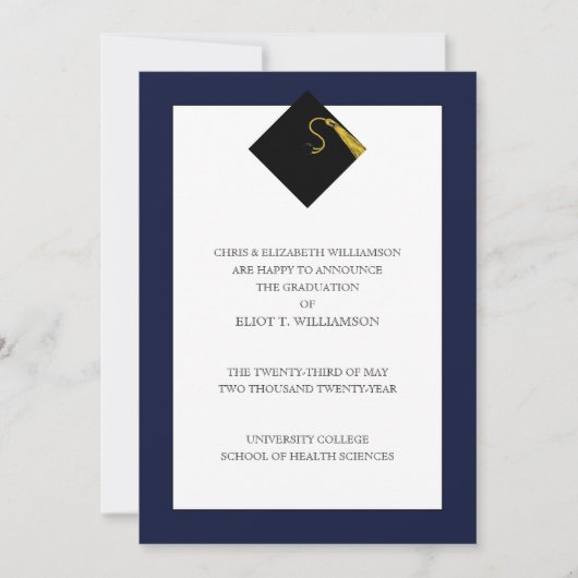 Invitation Annonce de remise de diplômes unique (Devant)