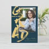 Invitation Annonce de remise des diplômes photo bleue de la p (Debout devant)