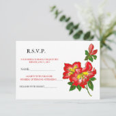 Invitation Annonce de réponse de fleur de mariage d'orchidée (Debout devant)