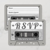 Invitation Annonce de réponse de mariage sur cassette rétro (Devant / Derrière)