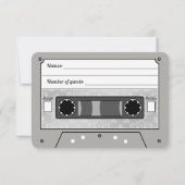 Invitation Annonce de réponse de mariage sur cassette rétro (Dos)