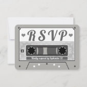 Invitation Annonce de réponse de mariage sur cassette rétro (Devant)