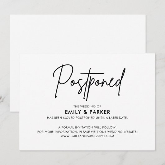 Invitation Annonce de report (Devant / Derrière)