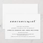 Invitation Annonce de report d'annulation de mariage (Devant / Derrière)