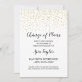 Invitation Annonce de report de Baby Shower avec confettis do (Devant)