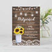 Invitation Annonce de report de Baby shower Tournesol (Debout devant)