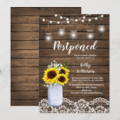 Invitation Annonce de report de Baby shower Tournesol (Devant / Derrière)