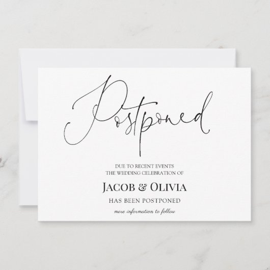 Invitation Annonce de report de mariage (Devant)