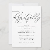 Invitation Annonce de report de mariage avec regret (Devant)